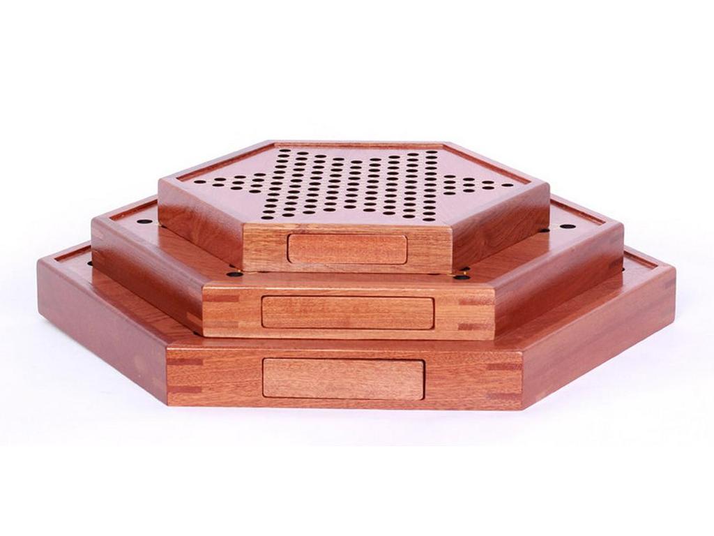 Checker Glass Marbles Wooden Tabletop Game, Chess, Card Game, Competitive Puzzle Toy with Drawer-style Storage.