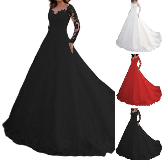 Женское вечернее платье с кружевом, цветочной вышивкой, А-силуэта, большим качелем, V-образным вырезом, длинными рукавами, застежкой-молнией сзади, для выпускного вечера, свадьбы, вечеринки, макси-платье