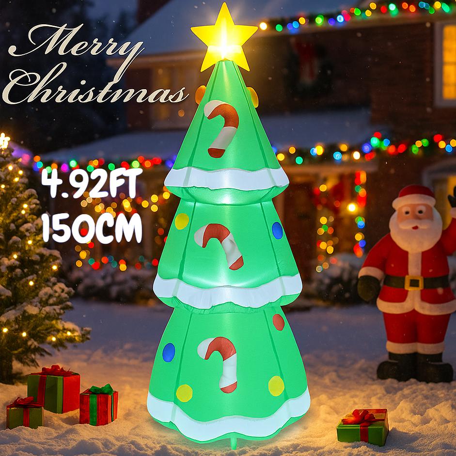 4.92ФТ Надувная игрушка Рождественская звезда Дерево Рождественское украшение для двора со светодиодной подсветкой Рождественские принадлежности Домашний декор Орнамент Праздничный подарок