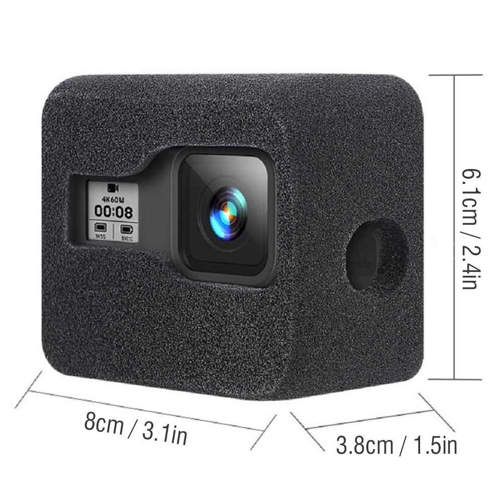 Action Camera Windslayer Windshield Noise Reduction Windproof Case for GOPRO HERO8 black