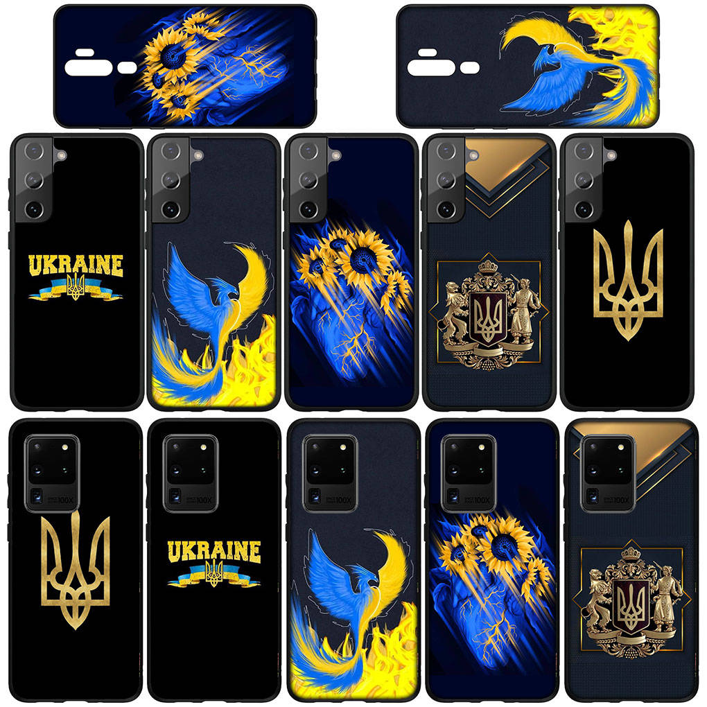Для Samsung Galaxy S24 S23 iPhone 16 15 14 Xiaomi Redmi Note 13 12 11 10 Plus 9 Pro Max X XR Чехол для телефона Подсолнух Украина Флаг Карта Цветок OPPO Huawei
