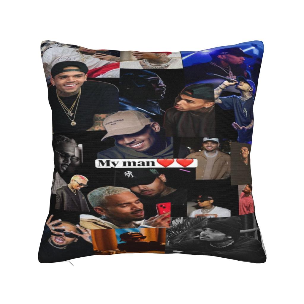 Chris Brown Breezy Bowl XX Tour Printed Pillowcase Cushion Cover Pillow Covers Warm Sofa Decor Zipper Multiple Sizes