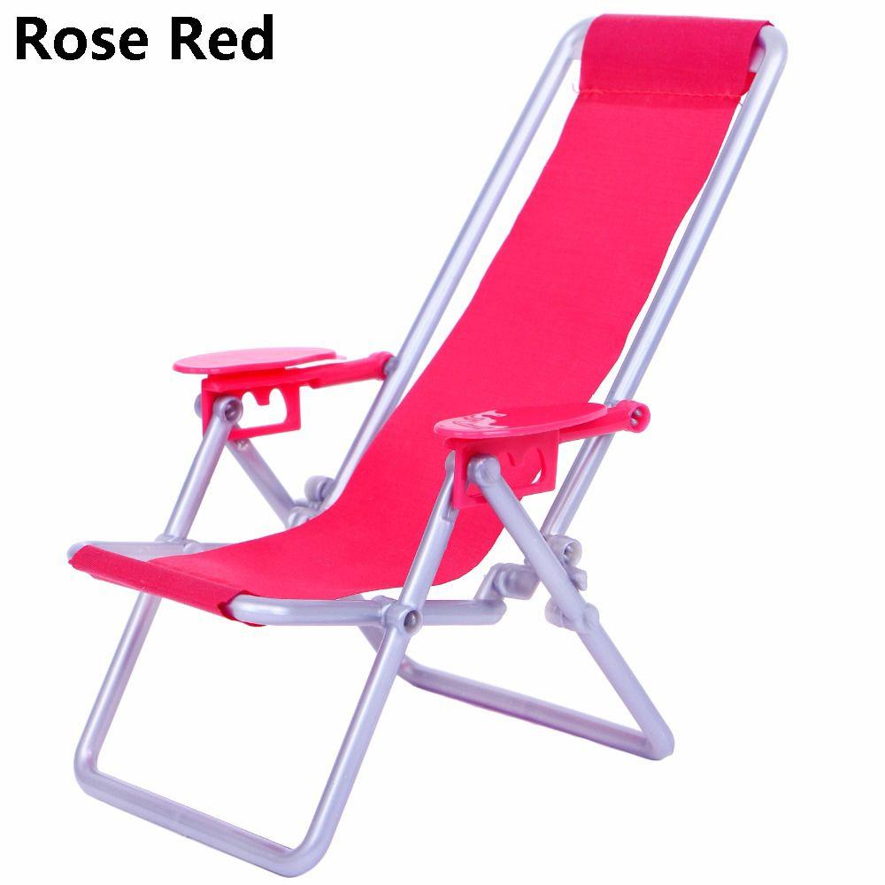 Children' Gift Garden Bench Toy Accessories Doll Beach Chair Foldable Deckchair Dollhouse Furniture