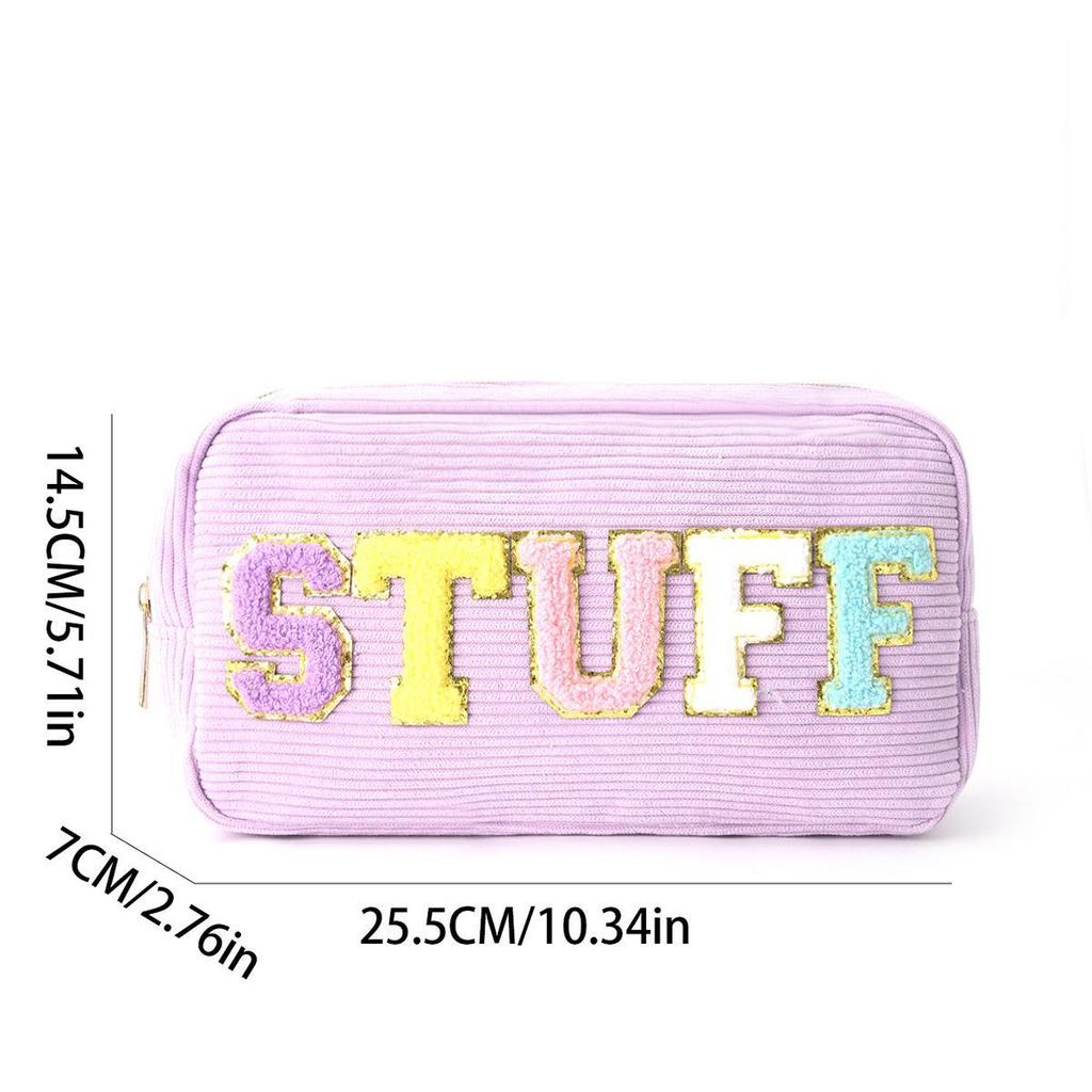 Косметичка и туалетная сумка из вельвета с вышитыми буквами Cross-Border - большая вместимость, портативное хранение