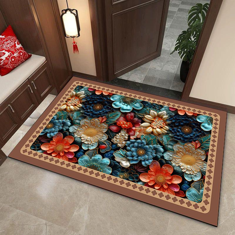 Diatom mud floor mat bathroom door toilet water absorption non-slip toilet silicone quick-drying mat home soft carpet