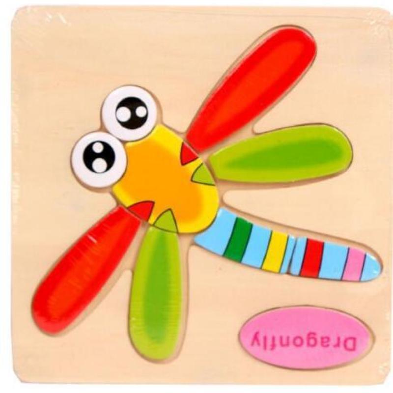 Деревянная игрушка-головоломка, детские строительные блоки, мультяшные животные, игрушки для мальчиков и девочек раннего детства