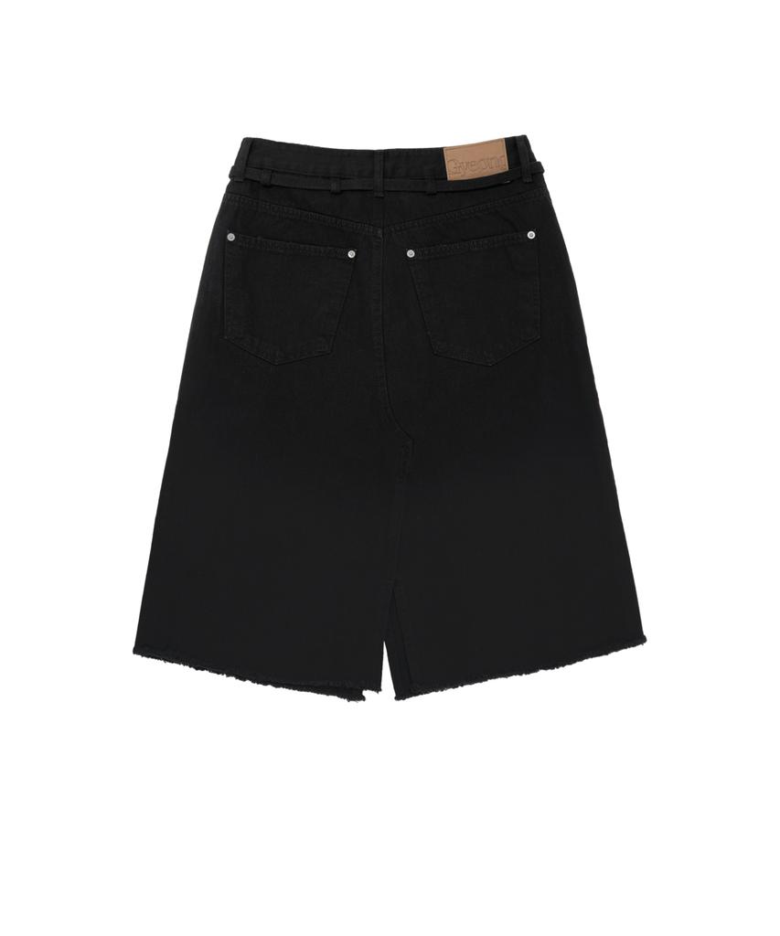 Gyeong Double Knee Skirt_Black