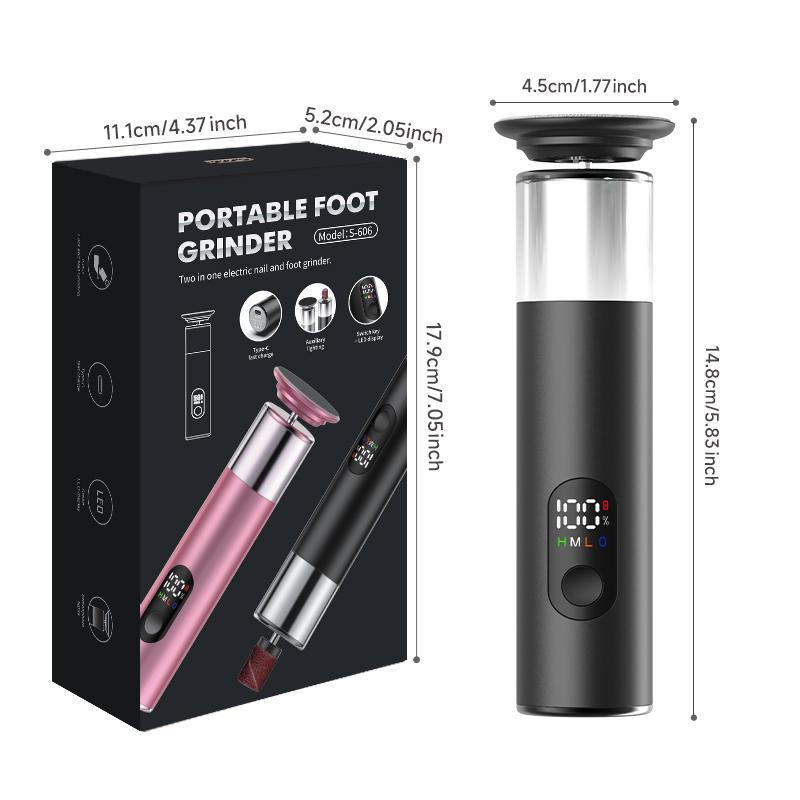 Xiaomi 2026 Two-in-One Electric Foot Exfoliator and Nail Scrubber, a rechargeable beauty foot tool, comes with 60 polishing pads