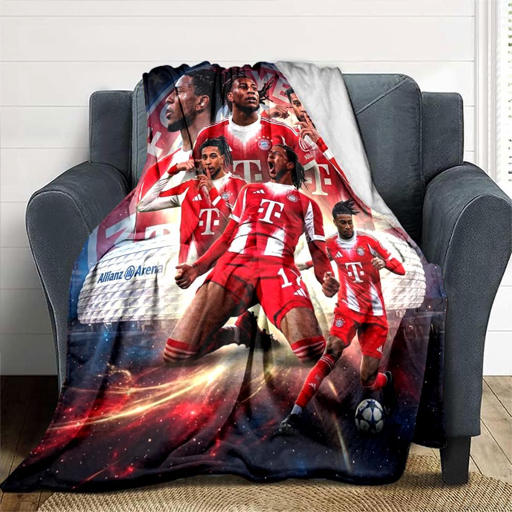 Michael Olise Bayern Munich Football Player Flannel Throw Blanket, Soft Warm Sofa Bed Cover, Soccer Fan Home Decor Gift for Fans