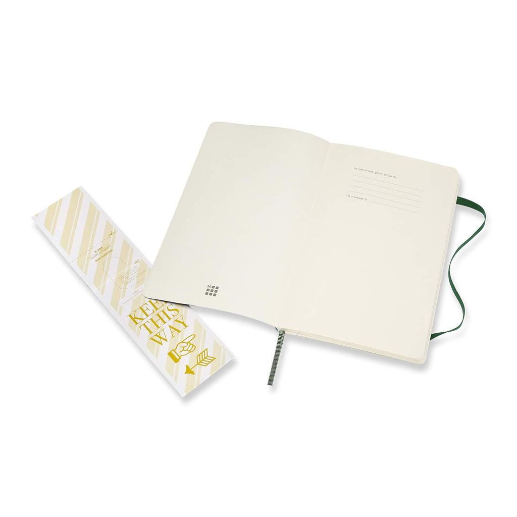 Moleskine Notebook Classic Notebook Soft Cover Ruled Large Size Wide X 21cm Myrtle Green QP616K15 (13cm Long)
