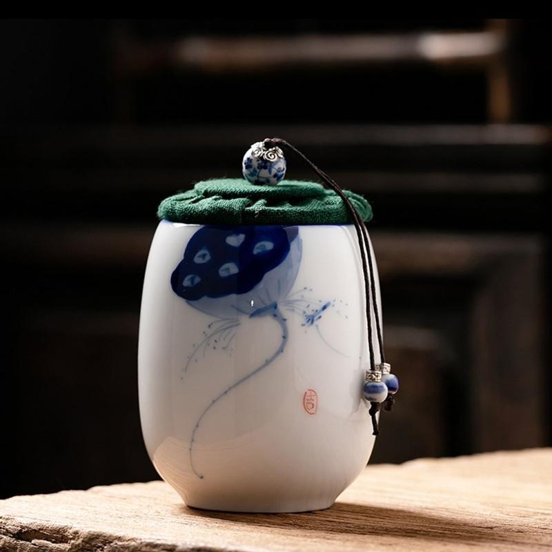 Керамический герметичный чайный компакт-диск, простой, портативный, небольшой, для хранения, японский чайный набор в стиле кунг-фу, влагостойкая банка для чая