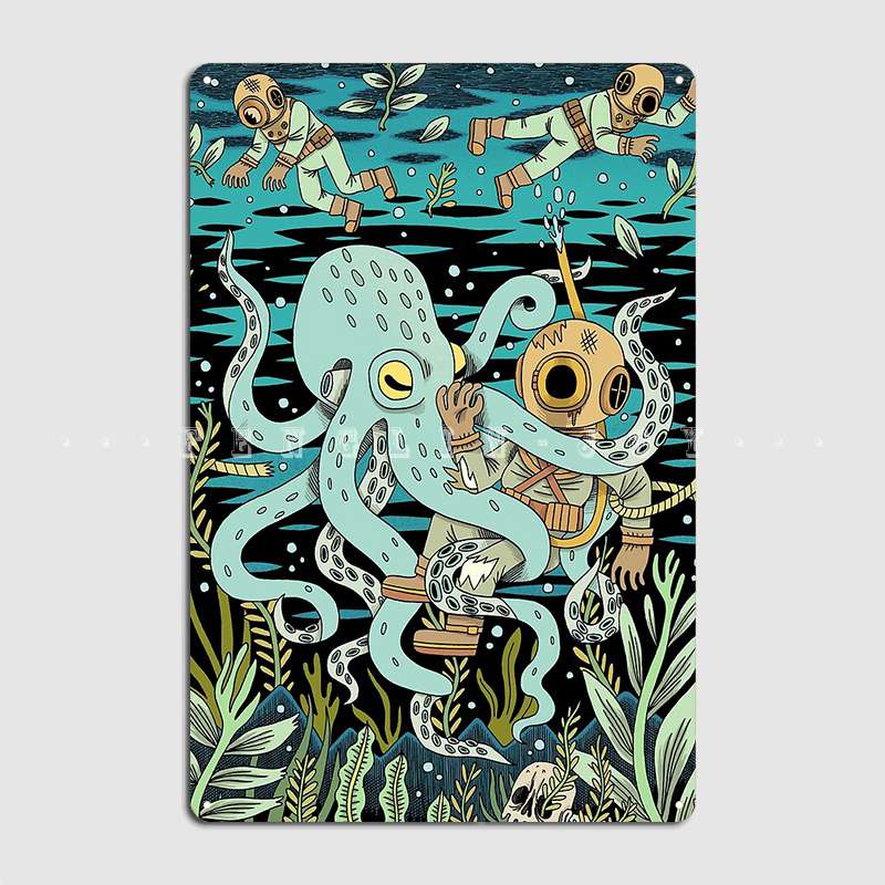 Diver Metal Plaque Poster Cinema Living Room Cinema Personalized Poster Tin Sign Posters