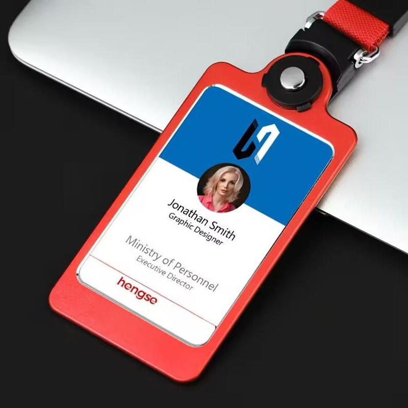 Professional ID Badge Holder with Retractable Reel Clear Card Case and Neck Lanyard for Office Security Workplace