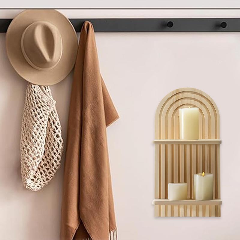 For Living Room Double Shelf Arched Wall Hanging Arched Wall Hanging Wall Decoration Wooden