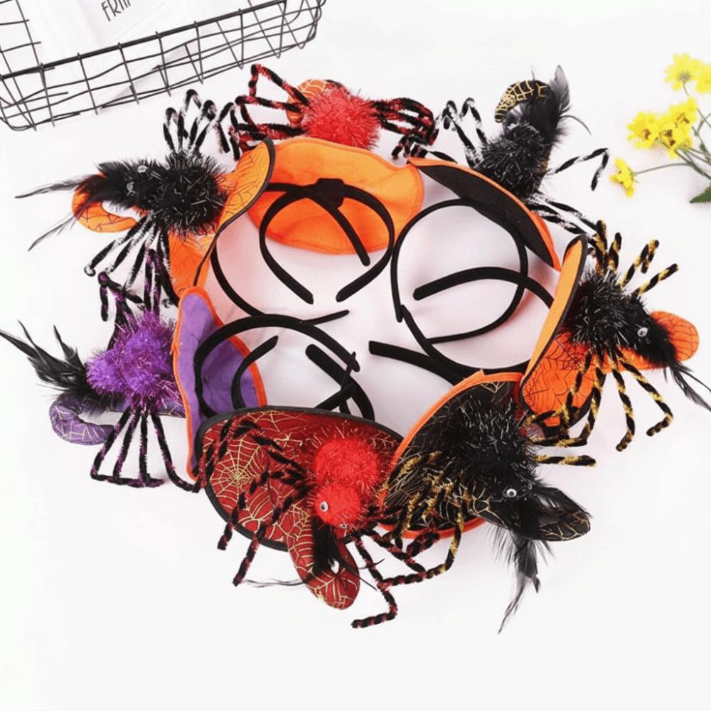 Spider Halloween Witch Hat Headband Sequin Cone Hat Hair Hoop Halloween Party Hair Band Kids