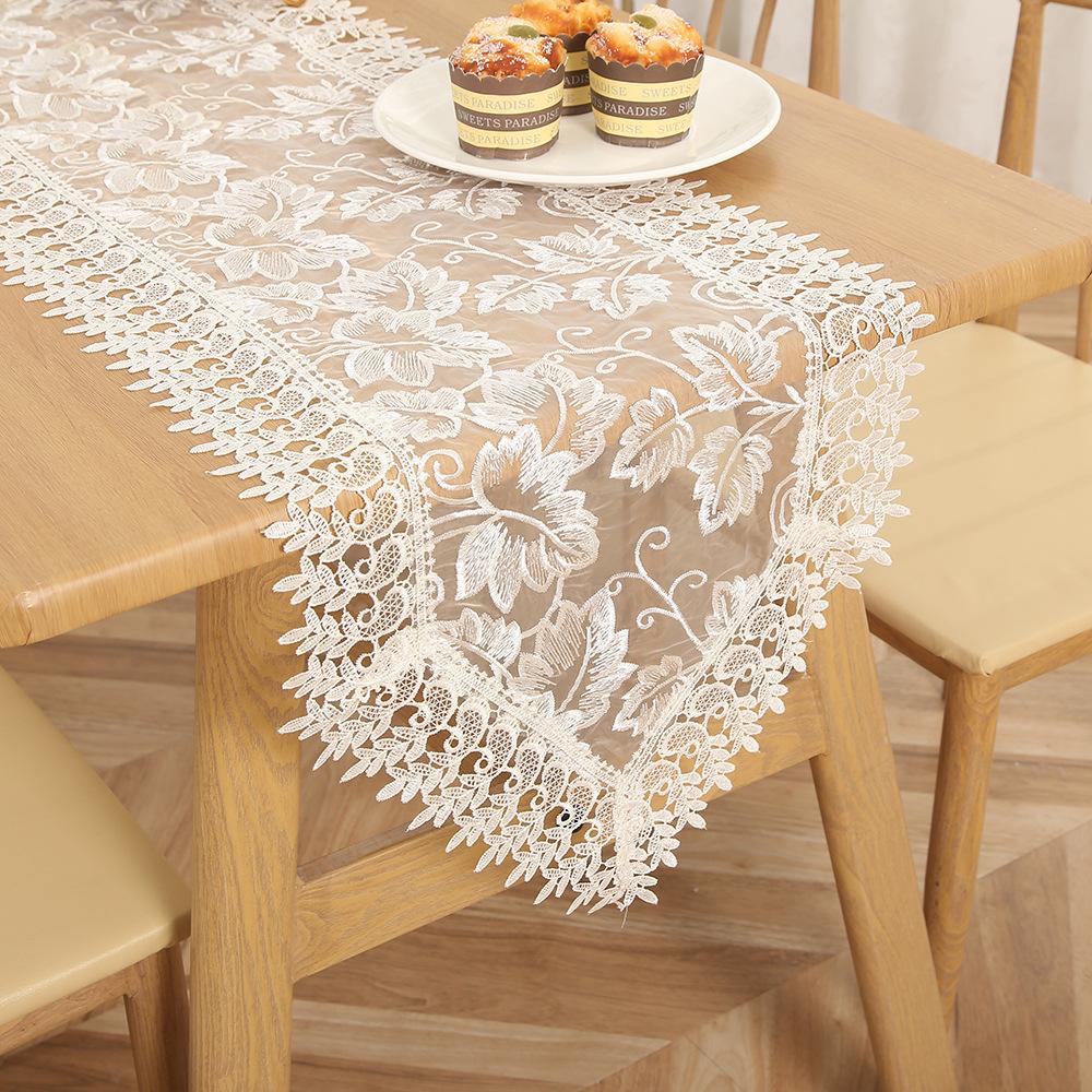 Осенние листья Скатерть-дорожка Нетканый полиэстер для декора на День благодарения, Прямоугольный дизайн с кленовыми листьями