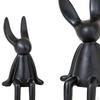 2 Pieces Ceramic Sitting Decor Statues Abstract Animal Sculpture Collectible Shelf Ornament for