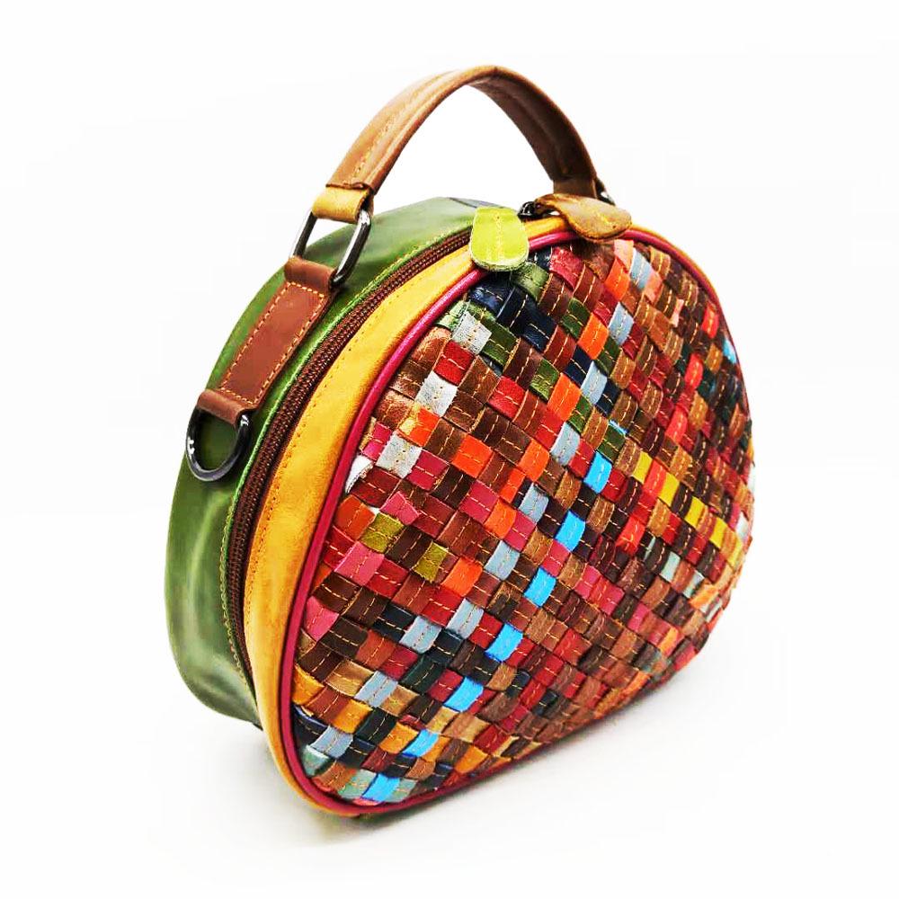 Универсальная цветная кожаная сумка через плечо, сумка ручной работы в стиле ретро