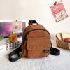 Fashion Women Mini Backpack Solid Color Corduroy Small Backpacks Simple Casual Student Bookbags Traveling Backpacks
