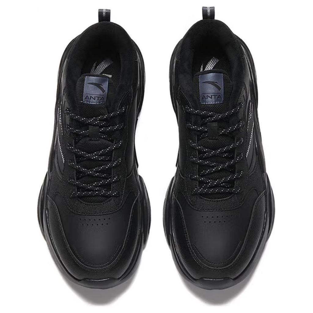 Anta Starry Night Comfortable Fleece Durable Lightweight Warm Low-Top Casual Shoes Men Sneaker Black 912448821-7