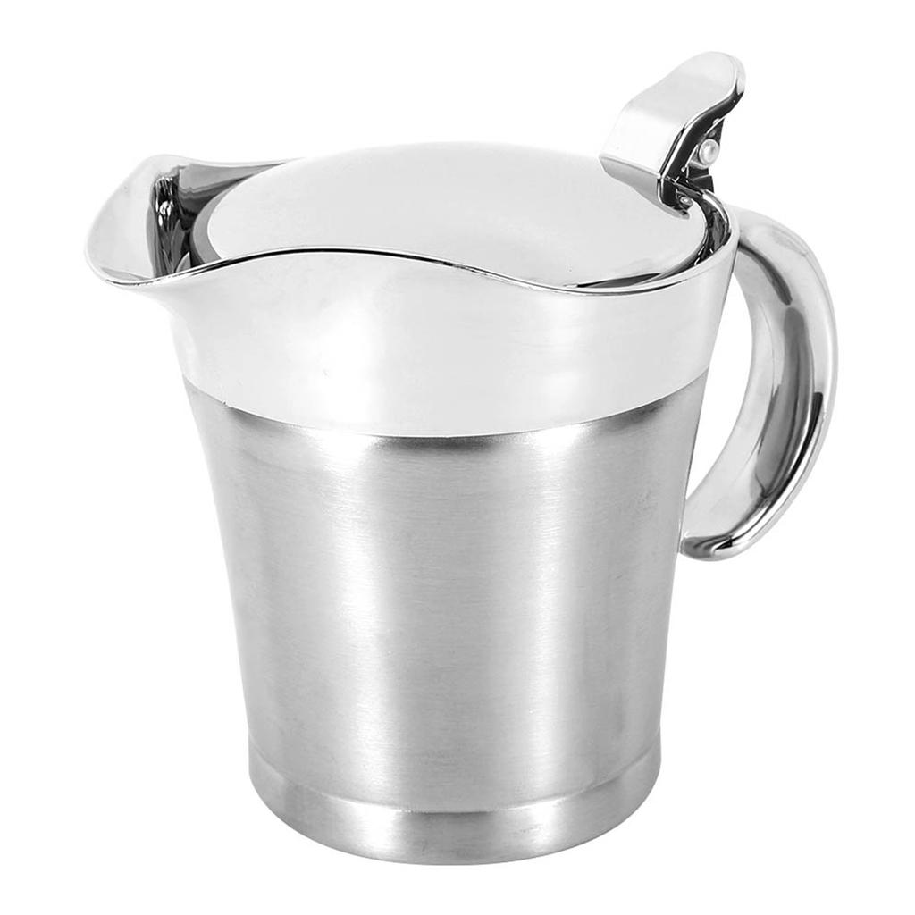 750 мл соусник из нержавеющей стали 304 кувшин для соуса с двойными стенками кастрюля для соуса для стейка с крышкой