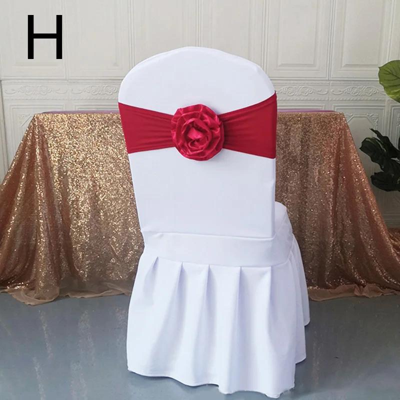 Однотонные атласные ленты для спинок стульев, цветочные ленты, изящные свадебные украшения для стульев, банты, реквизит для отелей, эластичные ленты для банкетных стульев 10-100 шт.