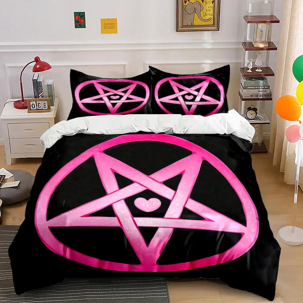 "Pentagram Pink Dcor Set" Soft Comfortable Duvet Cover Bedding Set Included 1*Duvet Cover & 2*Pillowcases gift