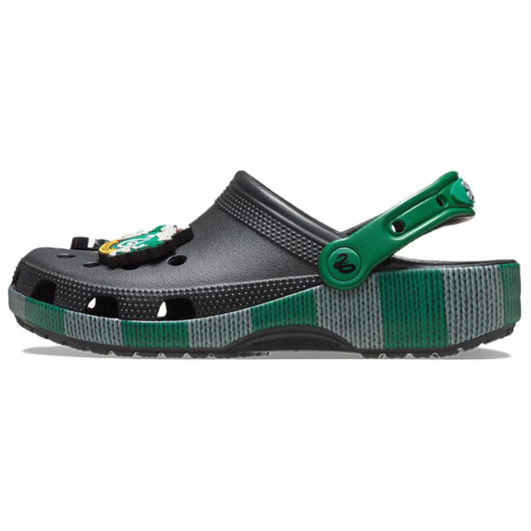 Crocs Туфли EVA с круглым носком и отверстием для пяточной части, унисекс, черно-зеленые