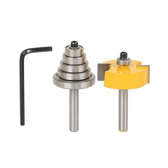 1шт шпунтовая фреза + 6шт набор подшипников резак шип деревообрабатывающий столярный инструмент