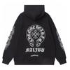 832 CHROME HEARTS Осень и Зима Новая Большого Размера Классический Стиль Логотип Молния С Капюшоном Толстовка, Подходит для Ношения Парами