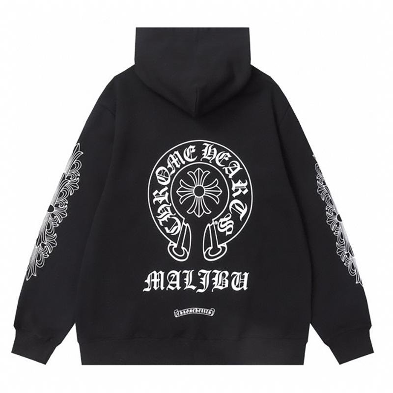 832 CHROME HEARTS Осень и Зима Новая Большого Размера Классический Стиль Логотип Молния С Капюшоном Толстовка, Подходит для Ношения Парами