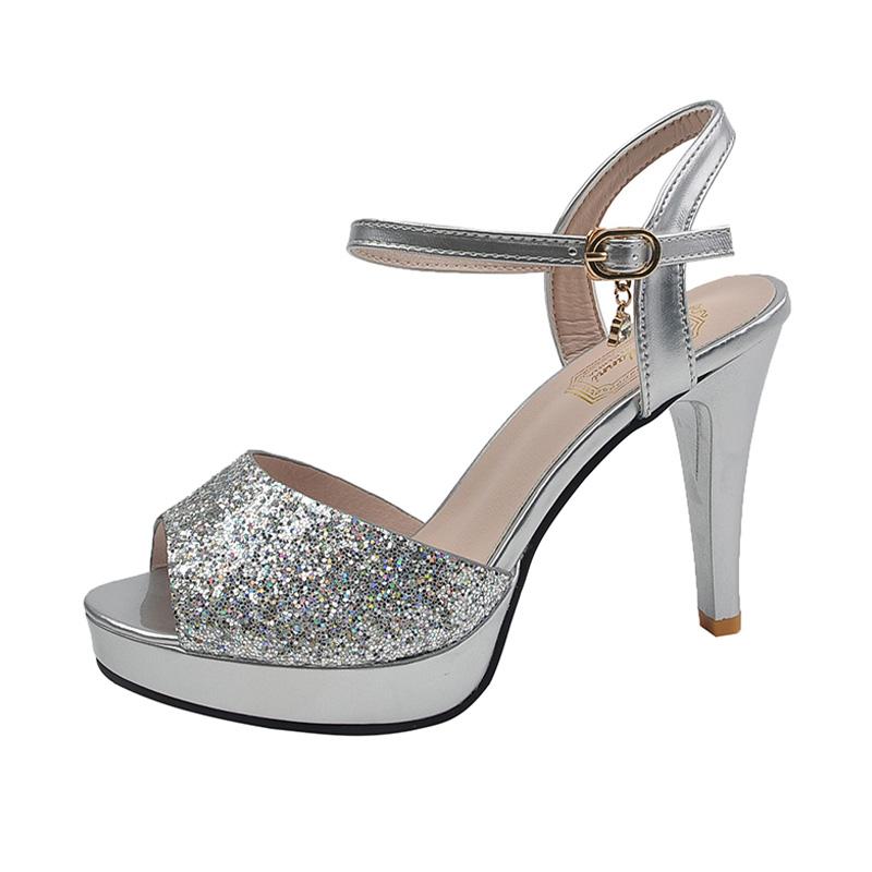 Sexy Women High Heels Sandals Fad Bling Brand Pumps Spring Summer New Stilettos Shoes Dress Party Women Slingback Slippers