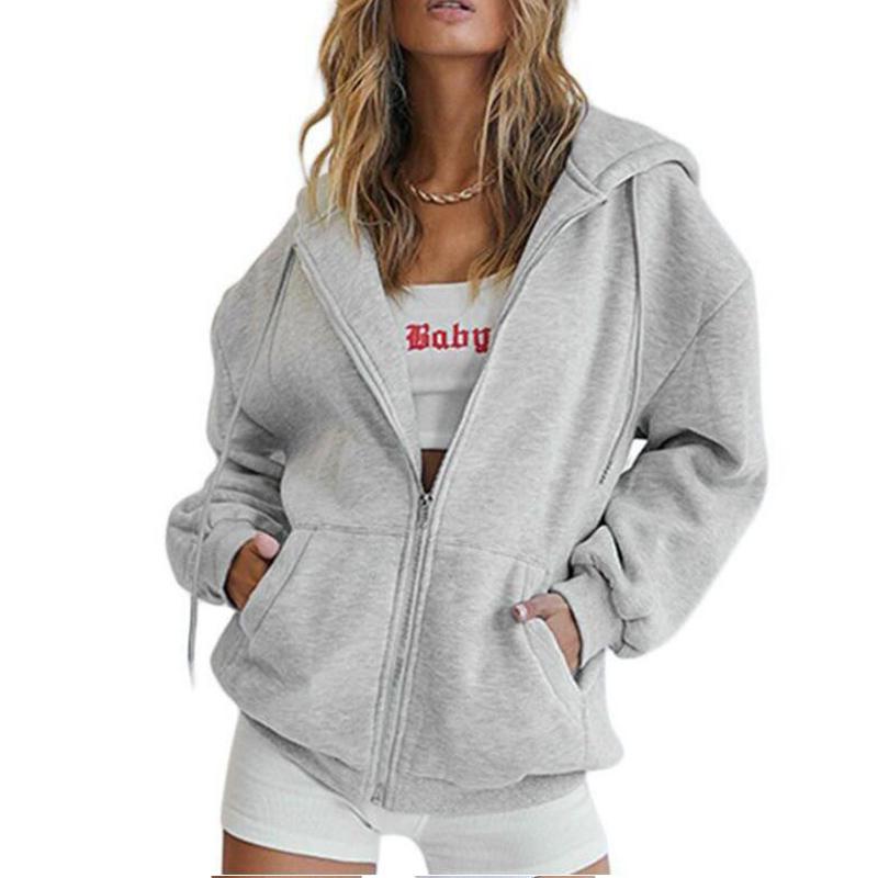 Женские милые толстовки с капюшоном для девочек-подростков, осенняя куртка, толстовки большого размера, повседневная толстовка на молнии с завязками и карманом