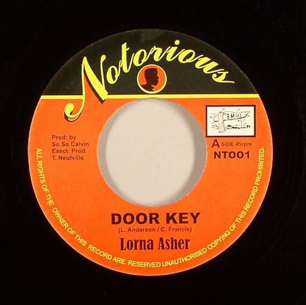 7-дюймовая пластинка LORNA ASHER Door Key NT001 Notorious 2000 UK Reggae Ska Dub Б/у