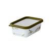 [.co.jp Exclusive] Fuji Enamel Enamel Storage Container with Erasable Writing Area and Olive Pattern, Deep, Small, with Seal Lid