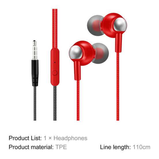 Простые проводные наушники с противоударным проводным управлением Mega Bass