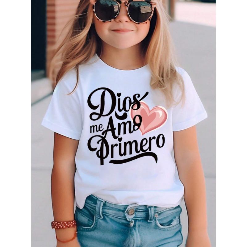 Girls' Cute Panda Climbing Tree Printed T-shirt - Soft Pink Short-sleeve Crew Neck Top, Breathable Knitted Fabric for Spring