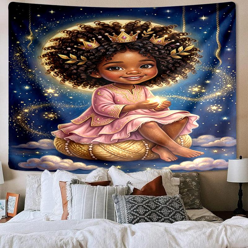 Galactic Princess Adventure Tapestry Room Decoration Wall Hanging for Living Room Bedroom, dormitory, Birthday and Christmas gifts