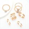 Gold Retro Punk Boho Ring Set 68