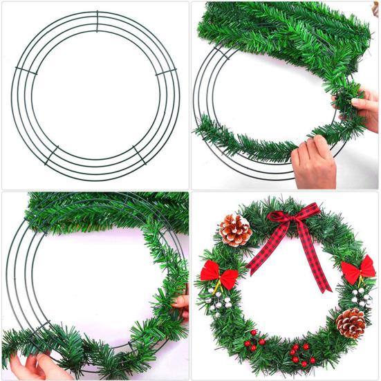Yousheng 20cm/25cm Metal Hoop Wreath Frame Wire Ring Flower Garland Holder DIY Wreath Making Supplies for Festival Wedding Party