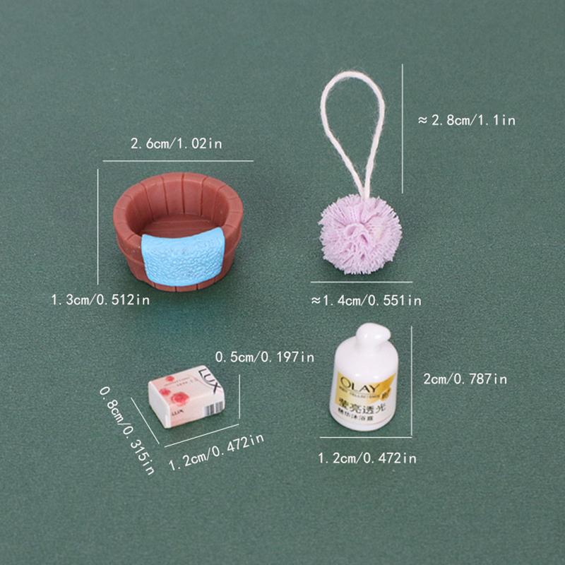 4Pcs/set Mini Shampoo Washball Miniature Dollhouse Bathroom Decoration Accessories For OB11 Doll