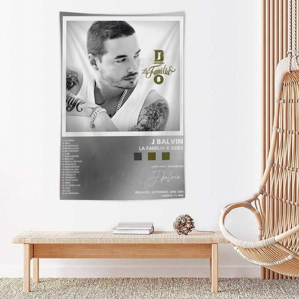 Popular Singer J Bbalvin Tapestry Microfiber Wall Hanging For Bedroom Living Room Decor Outdoor Festival Garden Bar Background