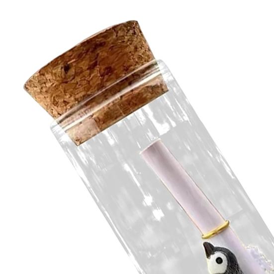 Пингвин в бутылке с рукописным письмом, снежинка, смоляная фигурка пингвина в пробковой стеклянной банке, настольное украшение, подарок на день рождения ко Дню матери