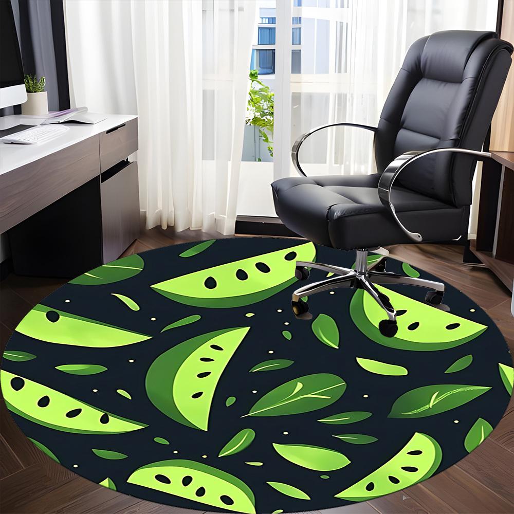 1pc Watermelon Pattern Office Round Rug, Carpet for Office, Gaming, Lightweight Round Floor Mat yy260205068