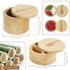 2 шт. Деревянная коробка для соли или специй с поворотной крышкой Идеальная емкость для специй Солонка для кухни Портативные контейнеры-солонки
