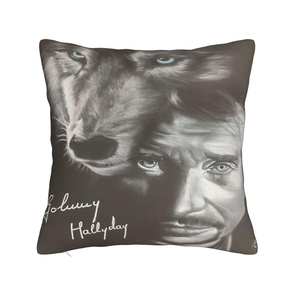Rock Star J-Johnny Hallyday Pillow Cover Kawaii Pillow Case For Sofa Car Home Decor Design Pillowcases Birthday Gift