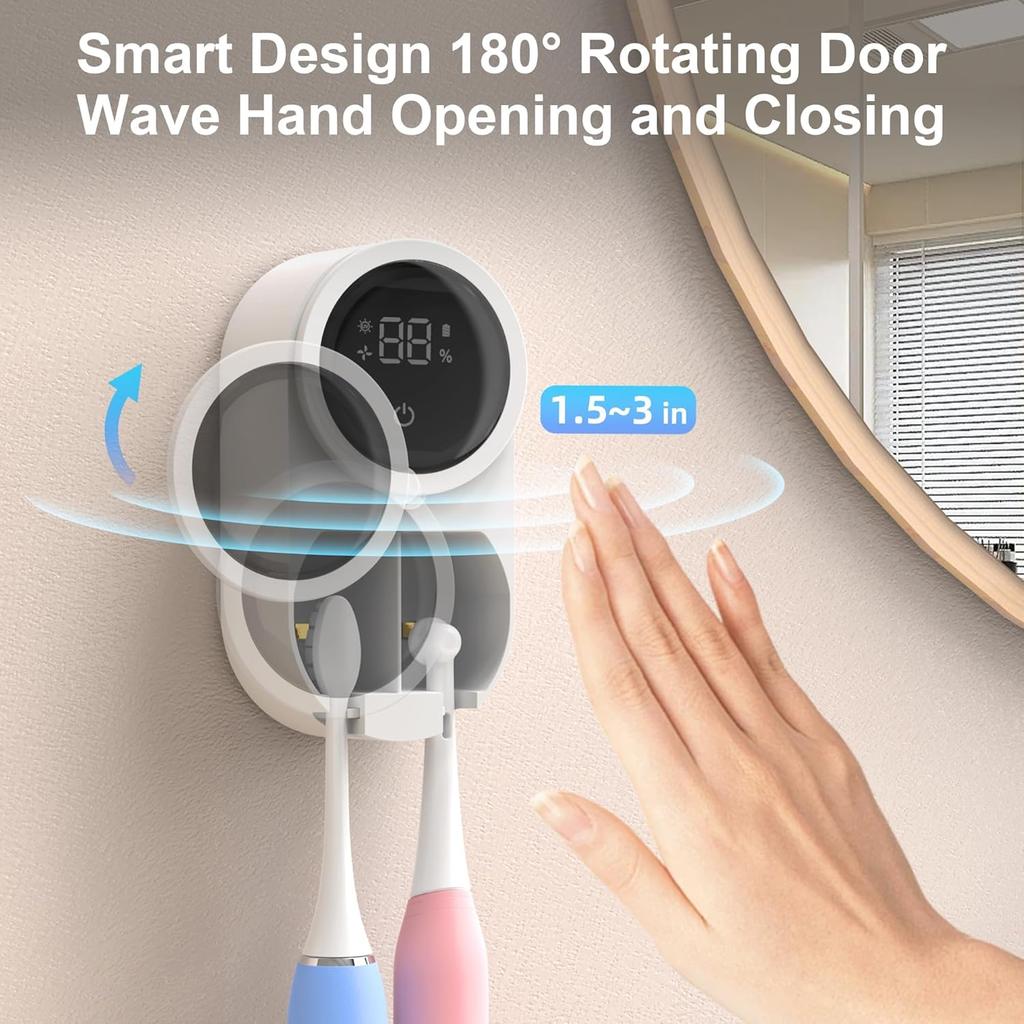 Smart toothbrush disinfection box Bathroom cleaner UV drying