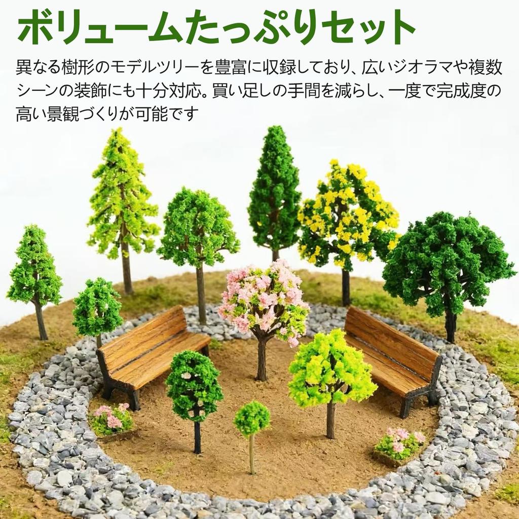 Diorama Miniature Artificial 55 for Railway Diorama Planting Miniature Tree for Architectural Diorama DIY 11 5 Pieces of Each Type Trees, Garden,
