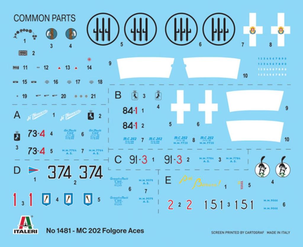 Italeri 1/72 WWII Итальянский Macchi MC.202 Folgore Ас Пластиковая Модель IT1481 (Самолет)