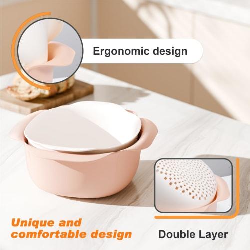 Li&Zhao Fruit Colander - Plastic Colander Strainer Fruit Strainer Bowl Large Colander Set Drainer for Food Vegetable Strainer for Kitchen Strainer(5.6